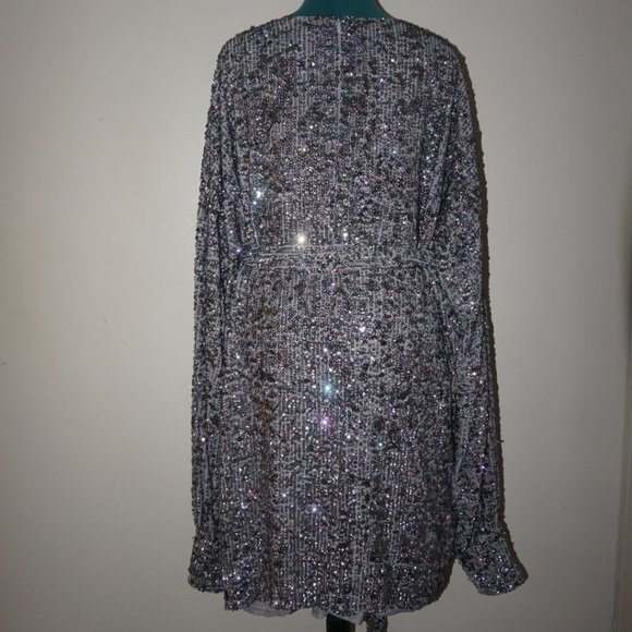Beautiful Sequin ASOS CURVE Dress With Oversized Sleeves - Picture 2 of 5